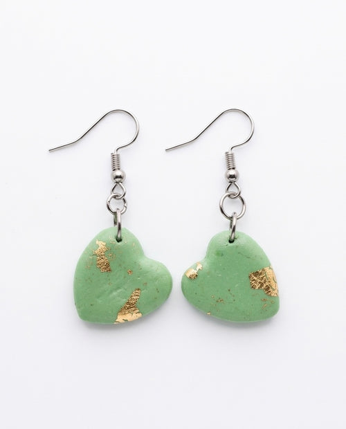 Clay Hearts with Gold Foil