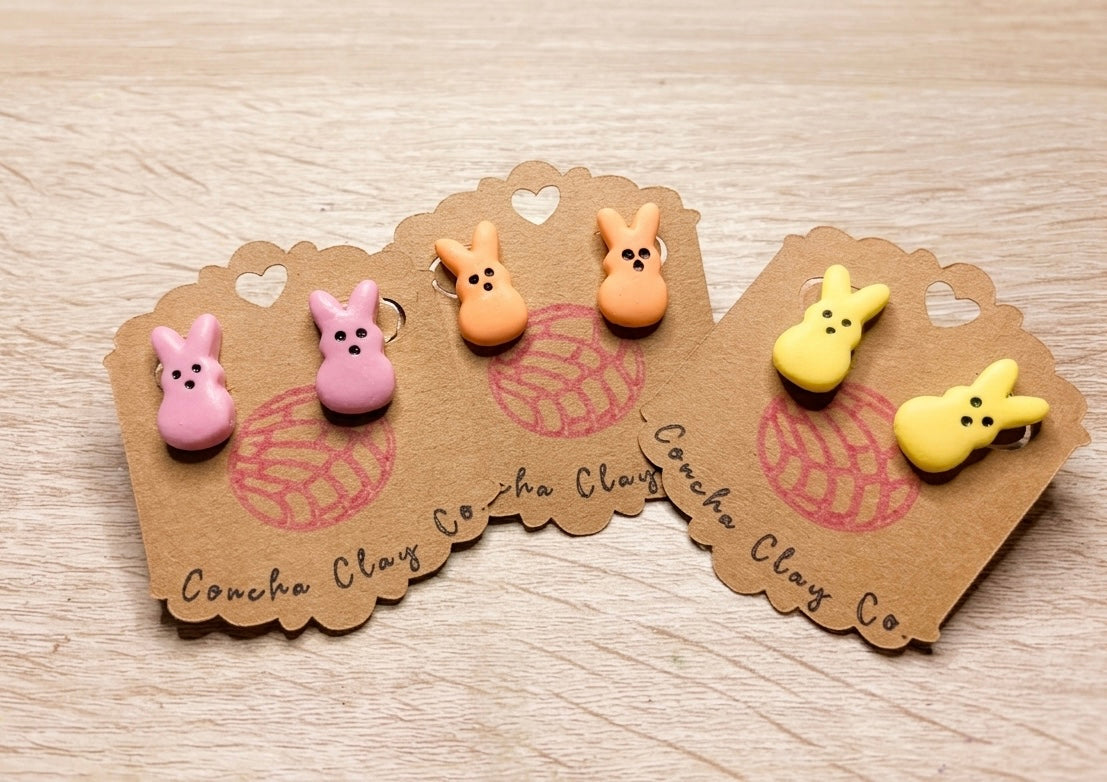Peeps Inspired Bunny Studs