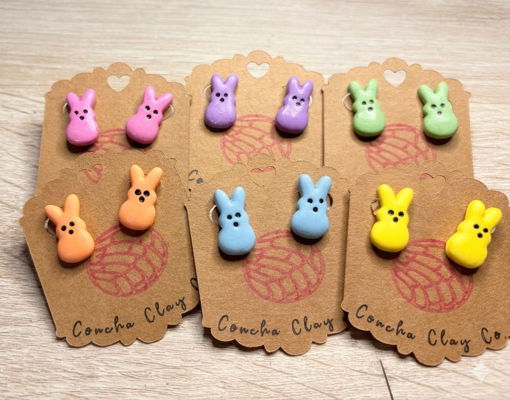 Peeps Inspired Bunny Studs
