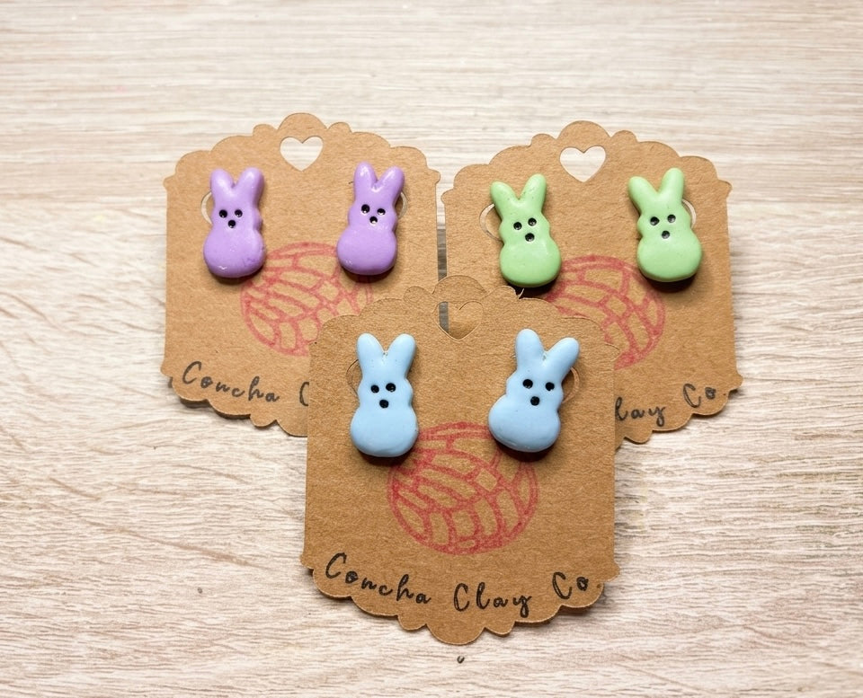 Peeps Inspired Bunny Studs
