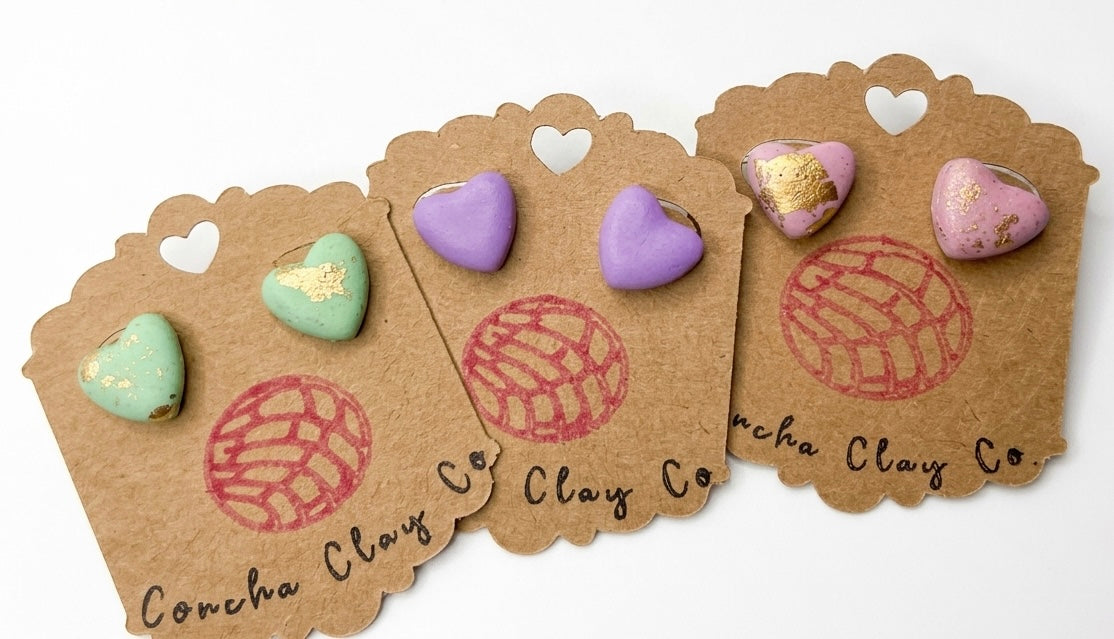 Hearts with Gold Foil Studs