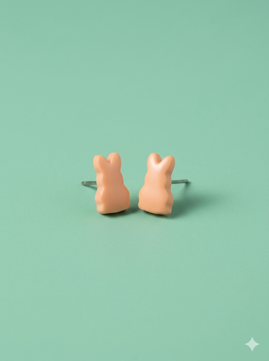 Handmade Clay Bunny Earring