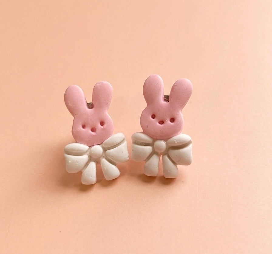 Handmade Clay Bunny Earrings
